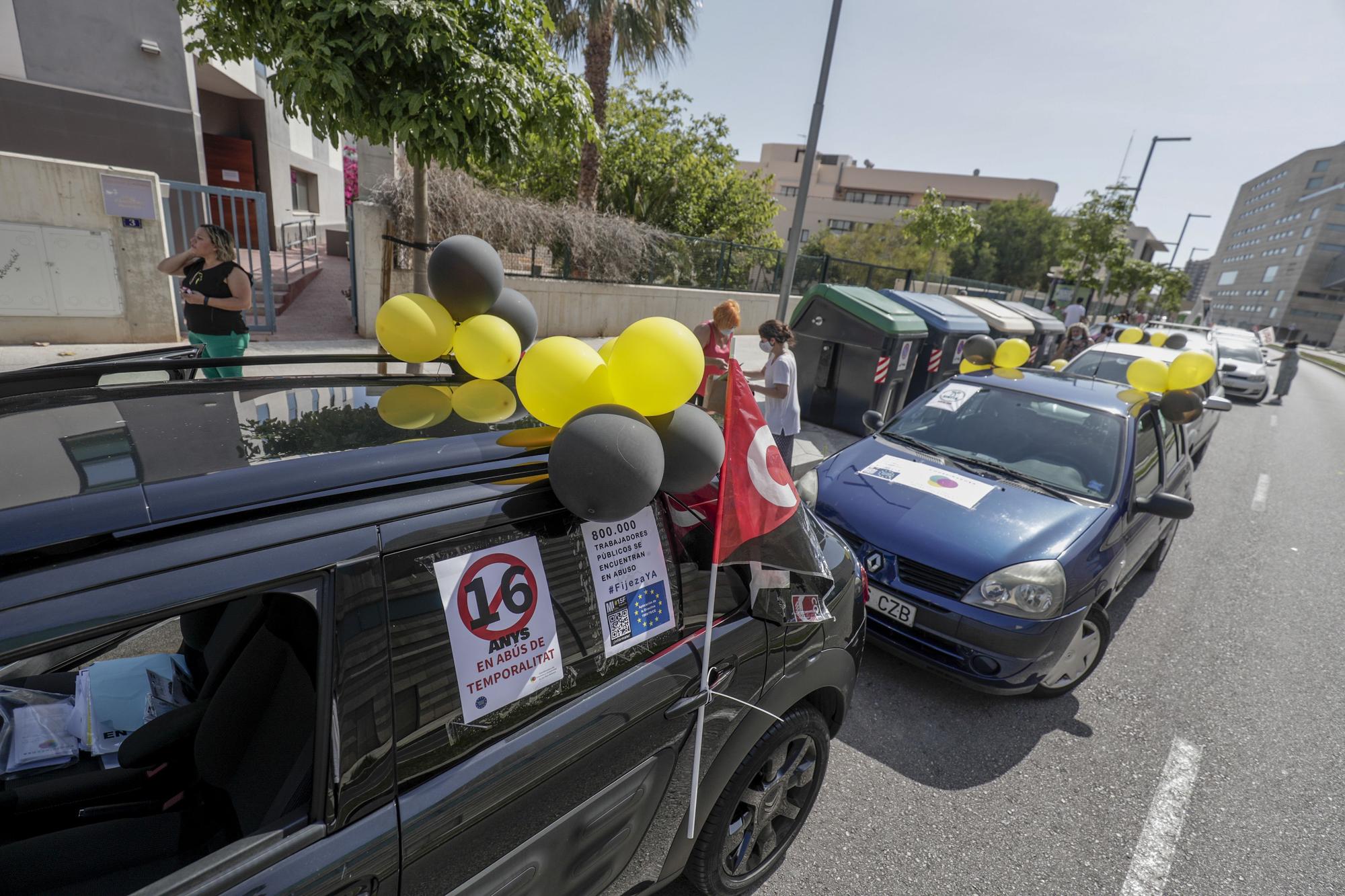 Más de 150 vehículos participan en una nueva caravana en Palma contra el abuso de la temporalidad en administraciones