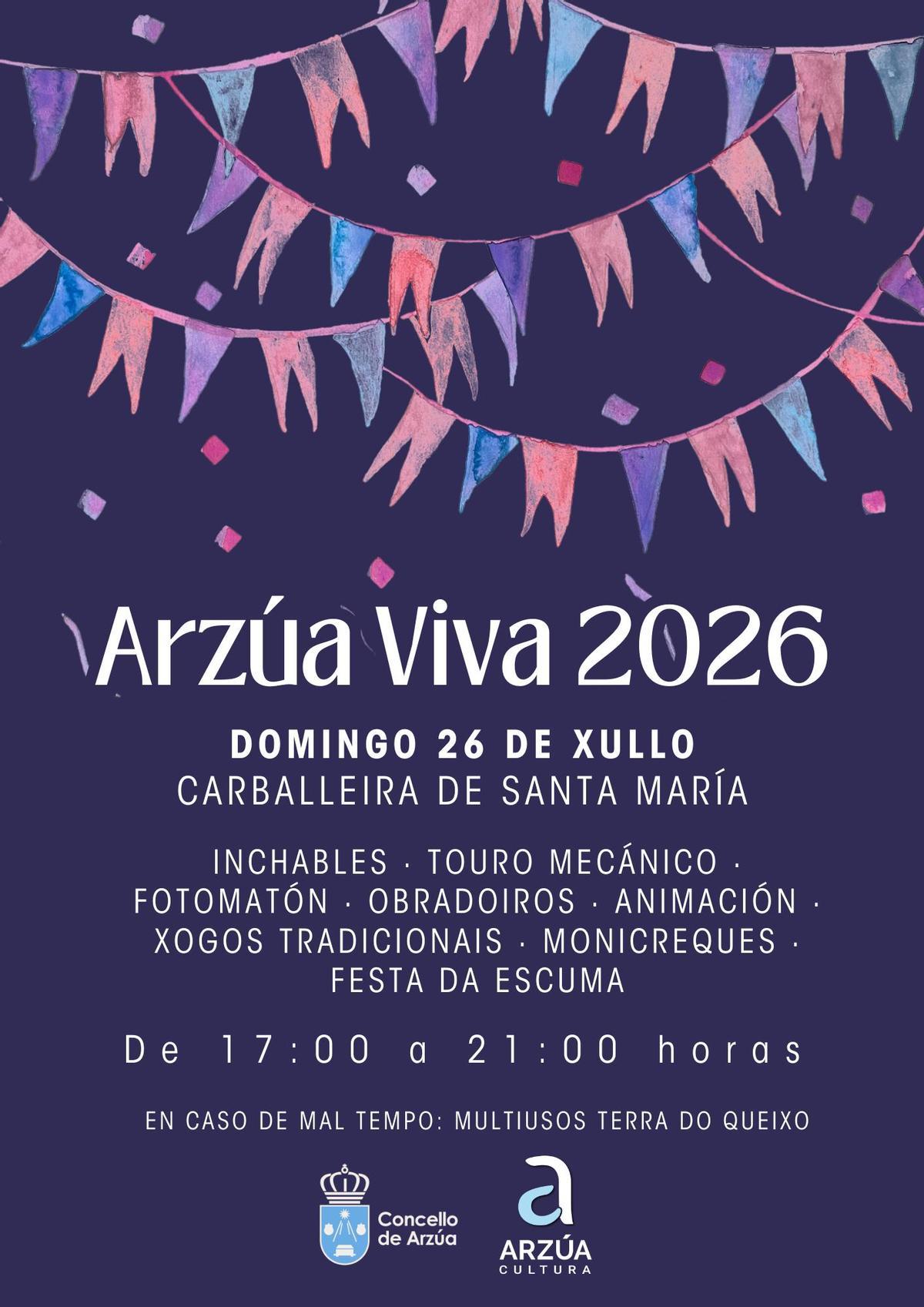 Cartel promocional de Arzúa Viva 2026.