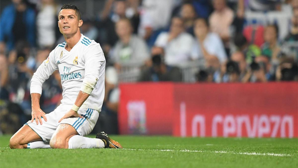 Cristiano, lamentándose de una ocasión fallada