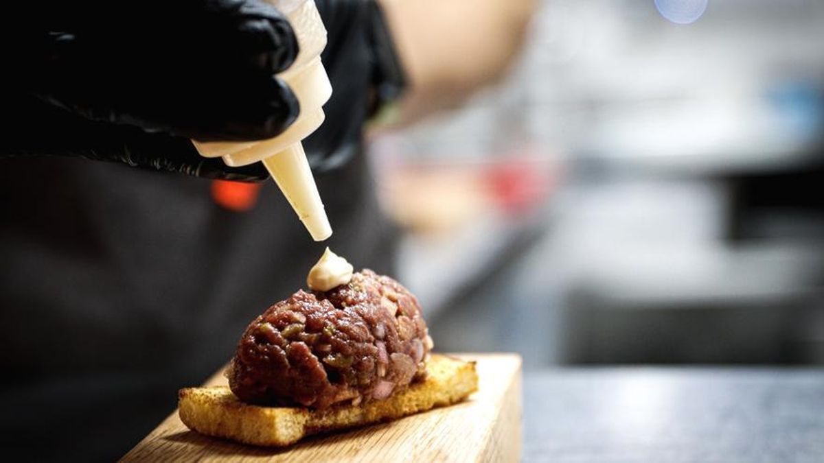 Tosta de 'steak tartar'.