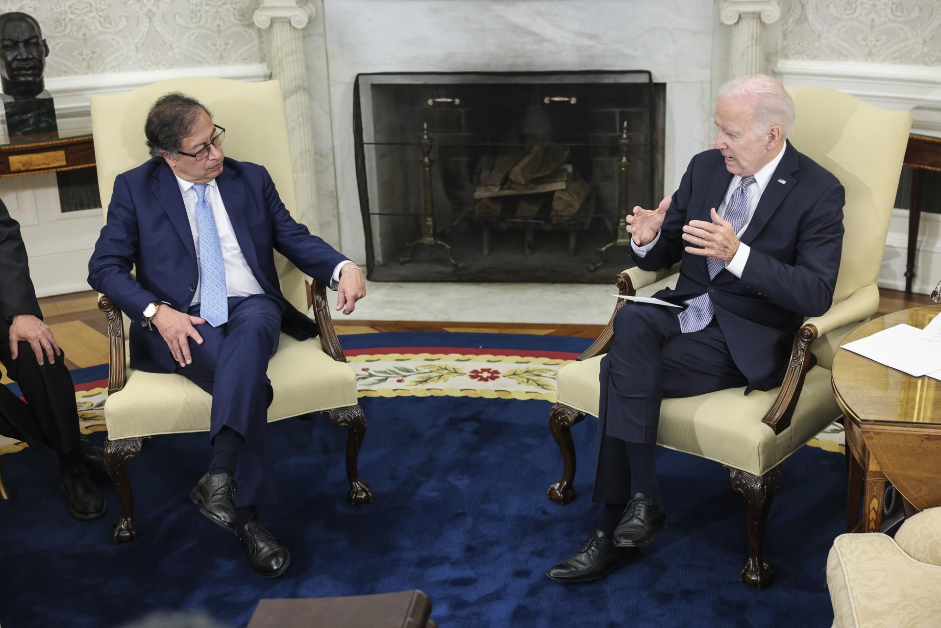 Una imagen del encuentro bilateral entre Petro y Biden.