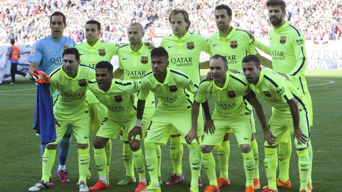 El equipo del FC Barcelona que se proclamó campeón de Liga en 2015