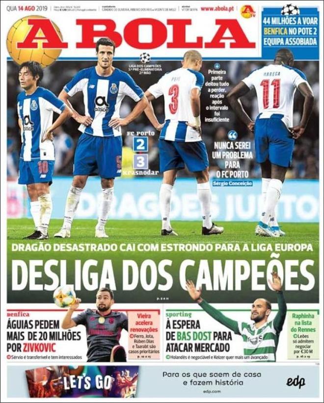 Portada de A Bola del 14 de agosto