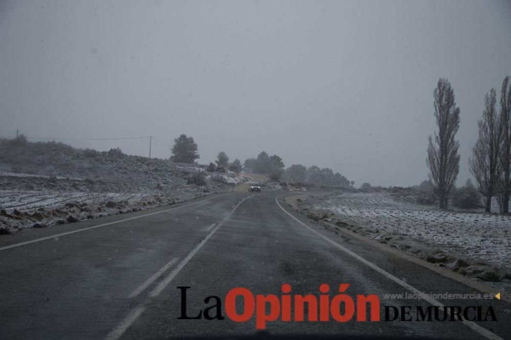 Nieva en las pedanías altas de la comarca del Noro