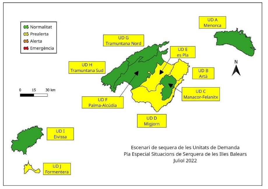 Situación de reservas hídricas en Baleares.