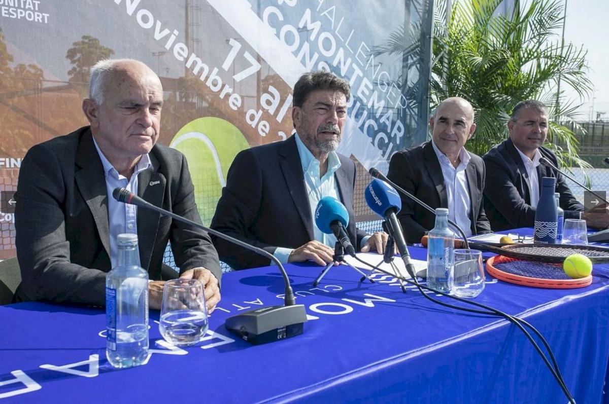 Organizadores en la rueda de prensa de presentación del Challenger Montemar ATP