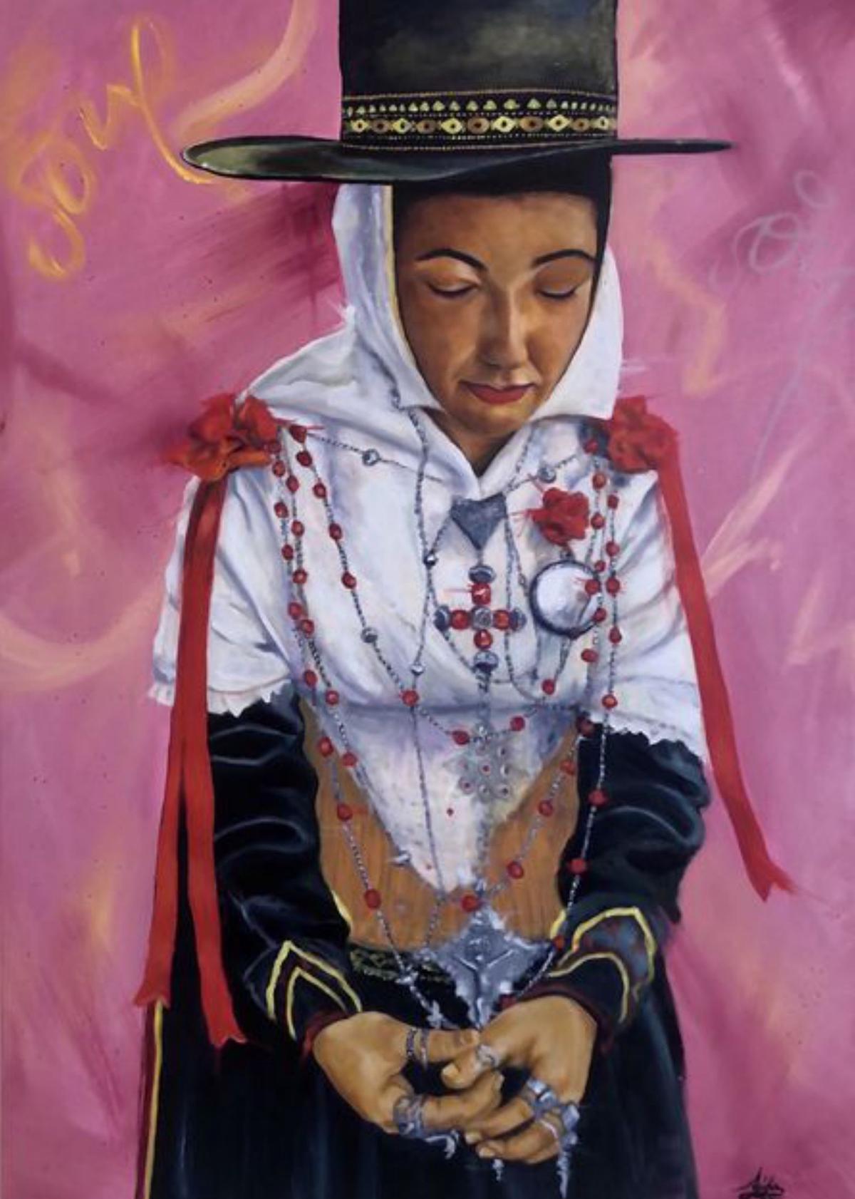‘Sexy Catalina’, retrato de su abuela de Aída Miró, y otra de las obras de la muestra ‘Hereva’.
