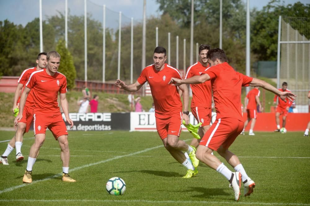 Entrenamiento del Sporting, miércoles