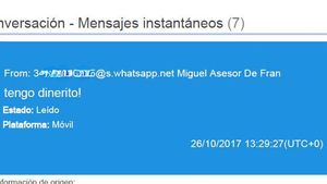 Pantallazo del teléfono de Koldo García: Tengo dinerito