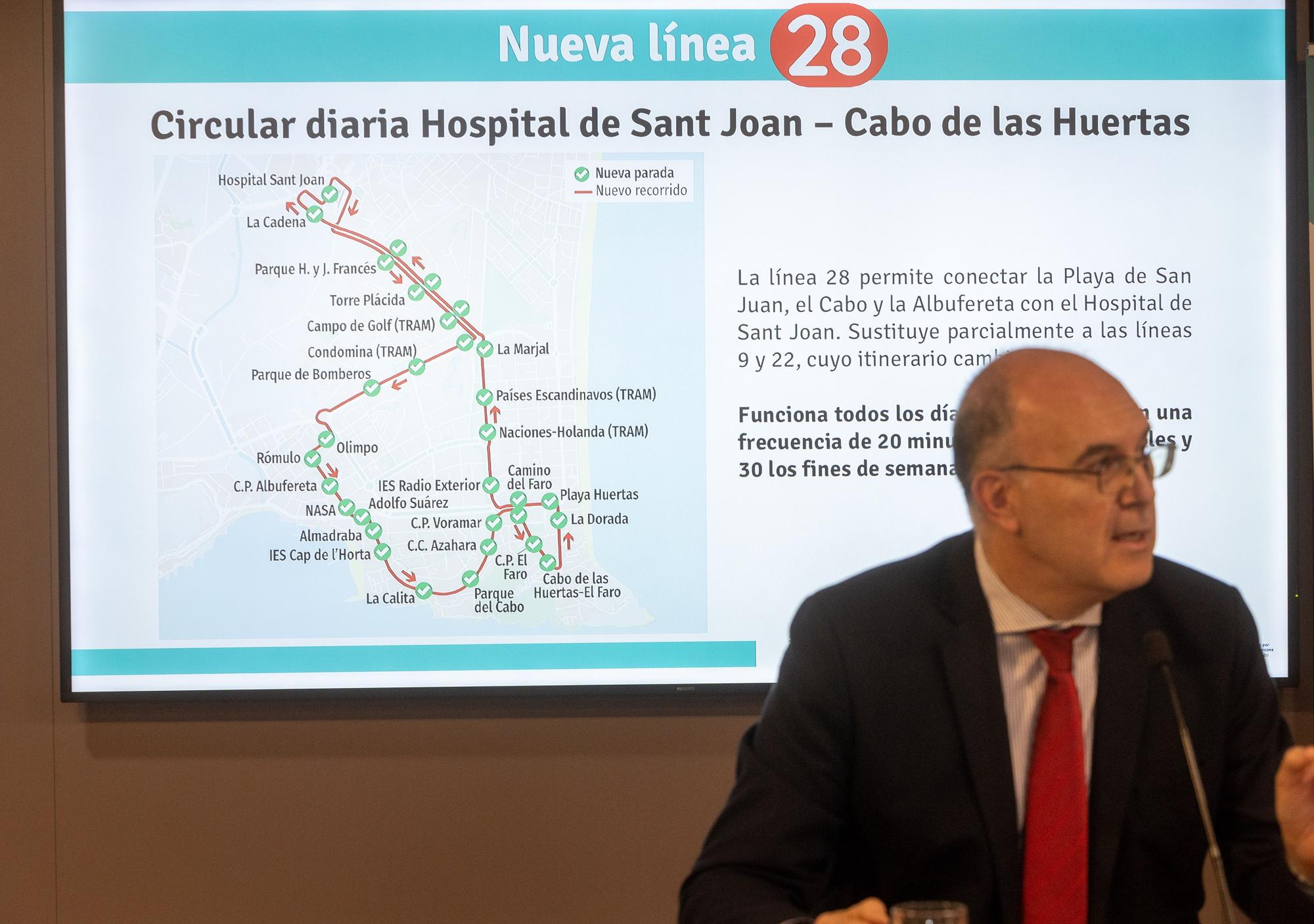 Presentación nuevas líneas de autobús en Alicante