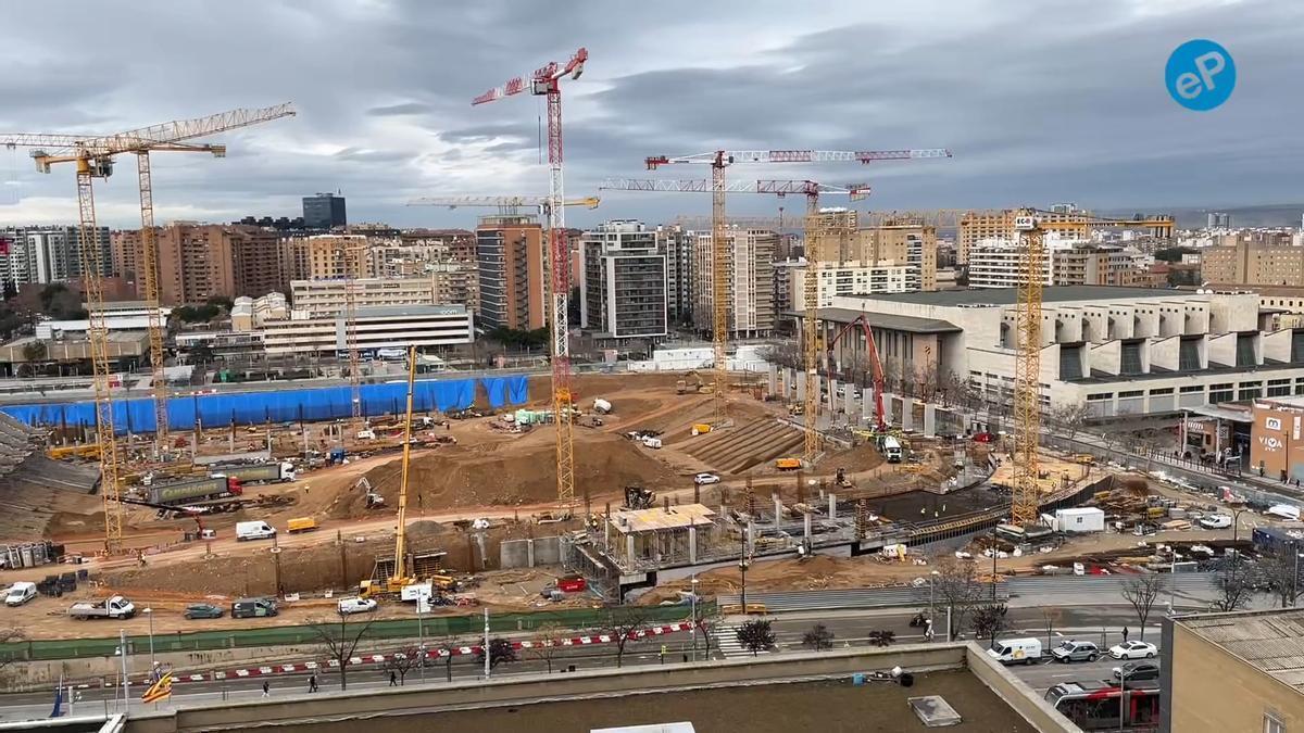 Así avanzan las obras del estadio de La Romareda