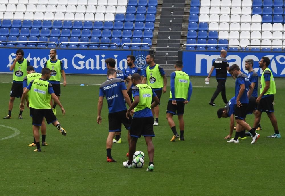 Sesión en Riazor para el duelo con el Levante