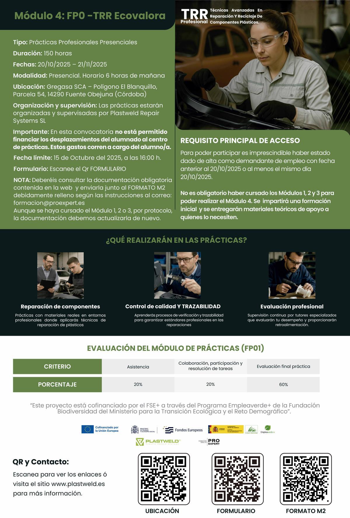 Cartel TRR Profesional.