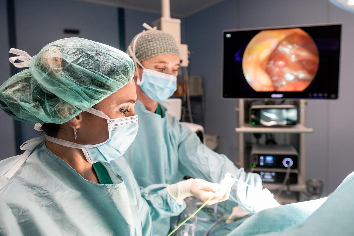 Dr. Elisabet Arango während eines chirurgischen Eingriffs.