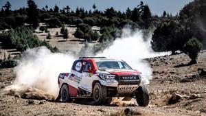 Fernando Alonso, en acción durante el último Rally de Marruecos