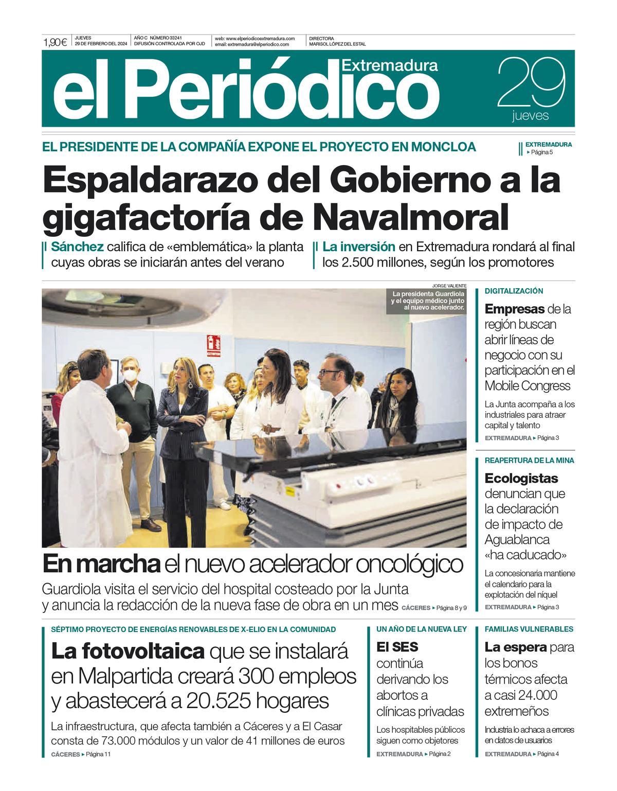 Consulta la portada correspondiente al día 29 de febrero de 2024