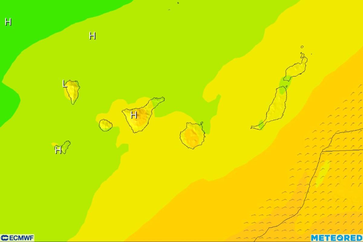 Mapa de temperaturas del lunes