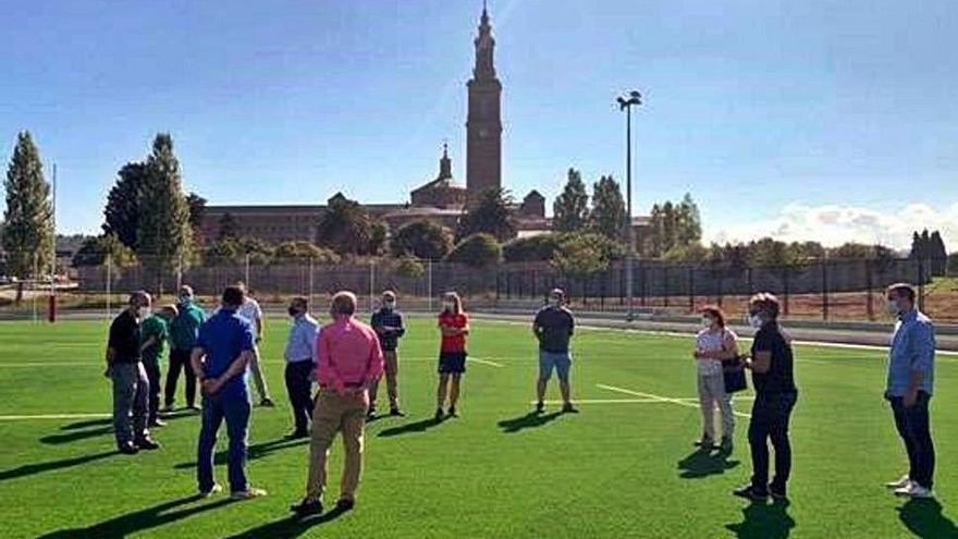 La inauguración de los campos, ayer.