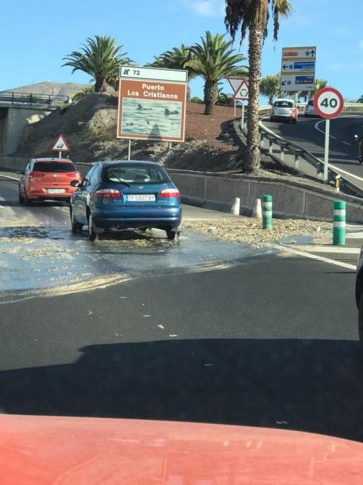 Rotura de una tubería de aguas negras en la TF-1