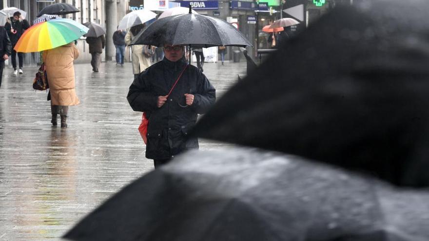 Paraguas un día lluvioso en A Coruña.