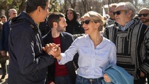 Yolanda Díaz, en la manifestación en favor de Palestina el pasado sábado.