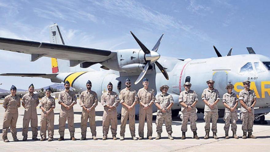 El contingente del Mando Aéreo de Canarias que desempeñará la misión.