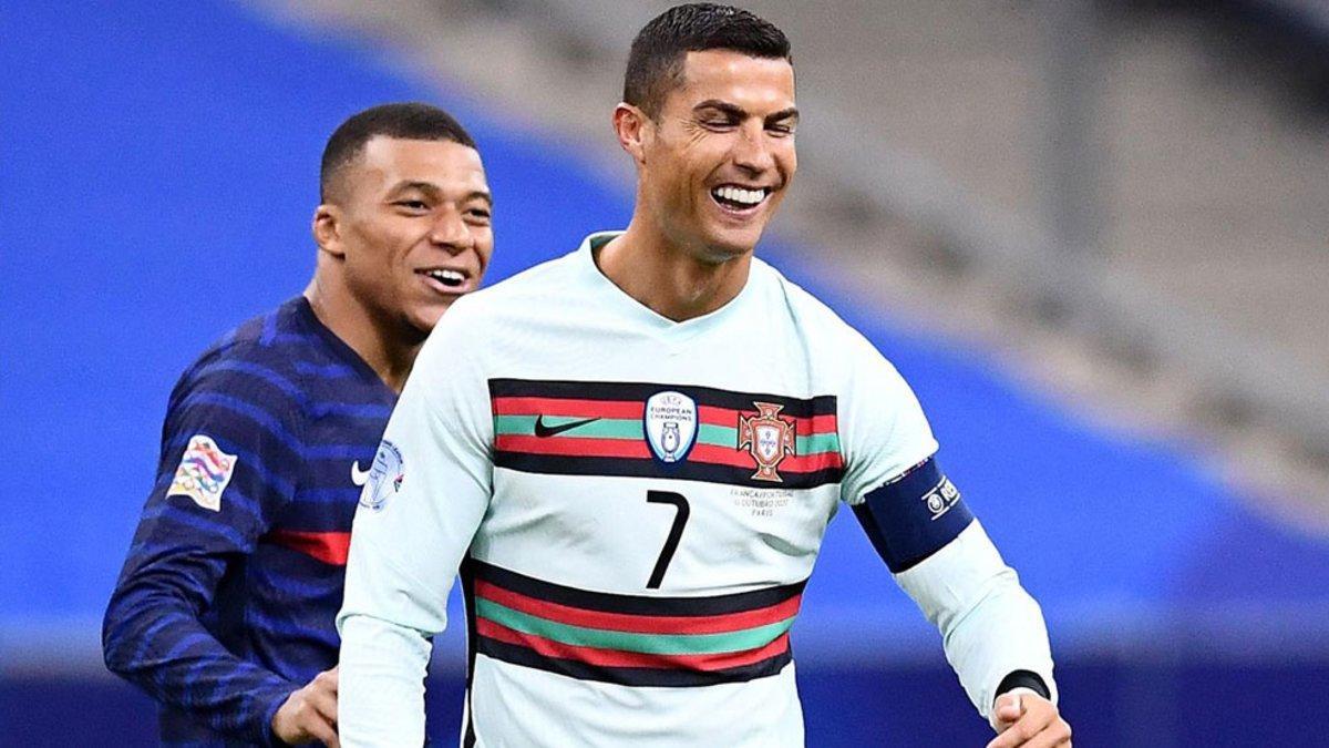 Cristiano bromea von Mbappé durante el Francia-Portugal