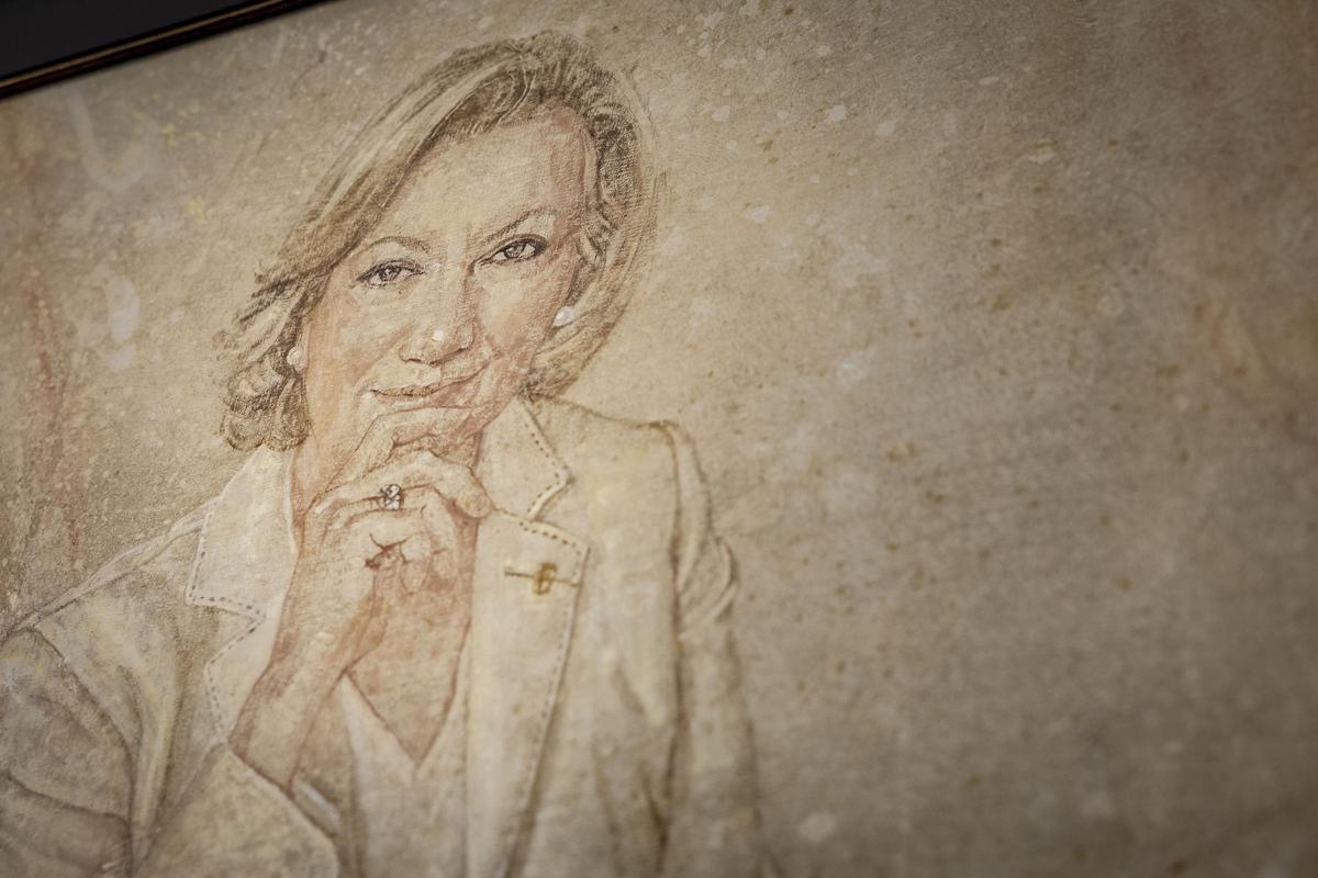 El retrato de Luisa Fernanda Rudi, en detalle.
