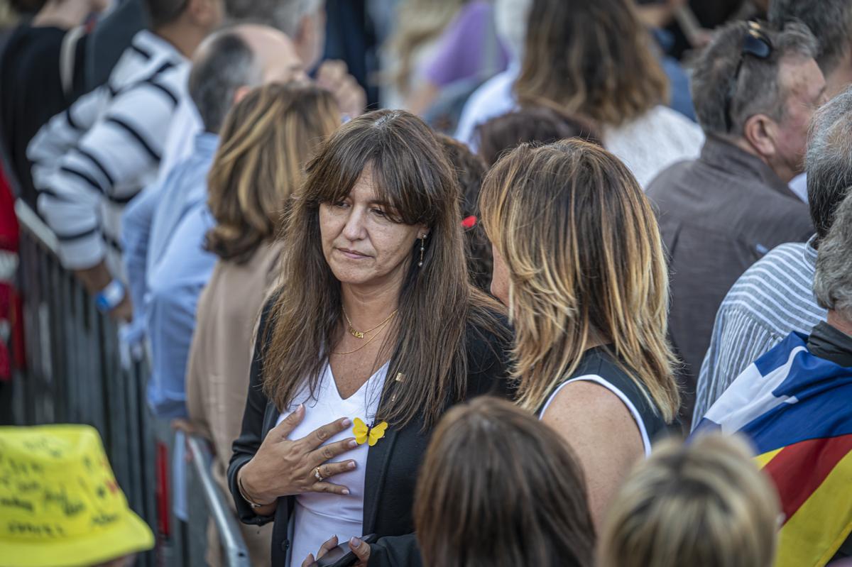 Laura Borràs, en el acto convocado por el Consell de la República bajo el Arc de Triomf el pasado 1 de octubre.