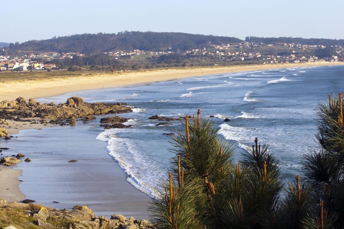La playa de A Lanzada a la altura de Sanxenxo