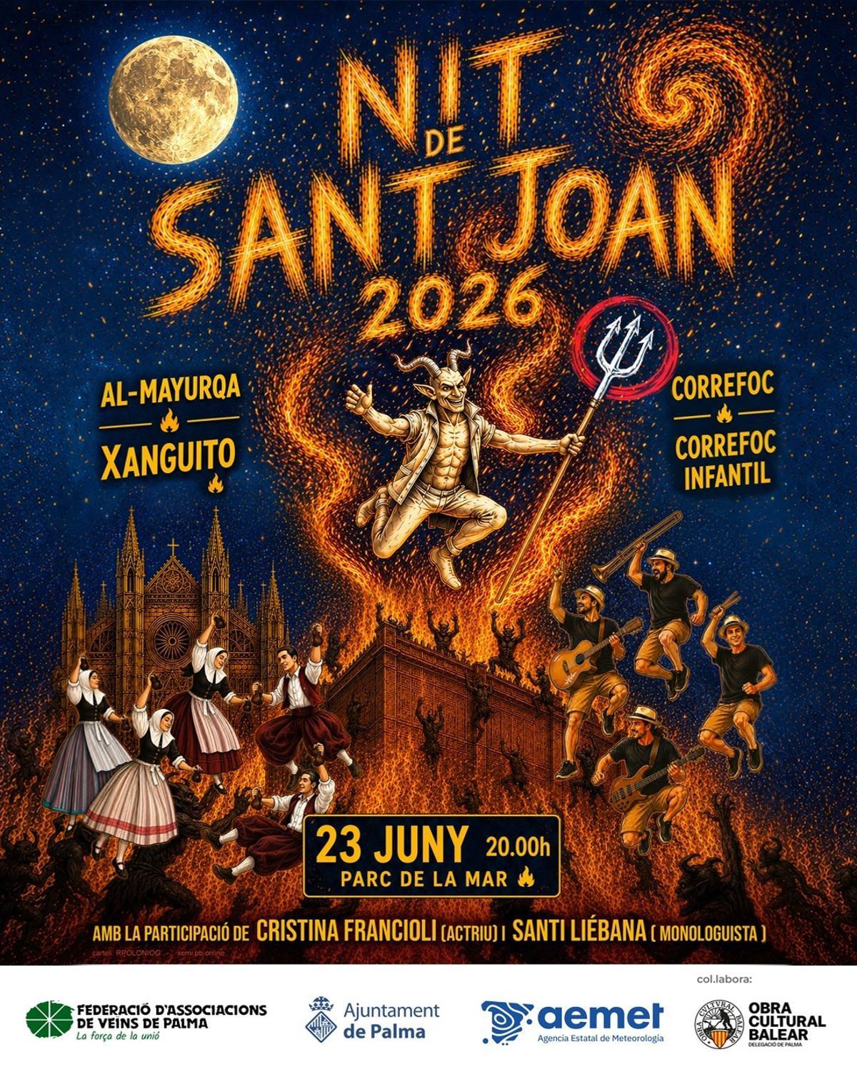 Cartel de la Noche de Sant Joan que se celebrará el 23 de junio.