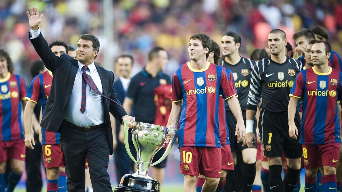 Joan Laporta, junto a Leo Messi en una imagen de archivo