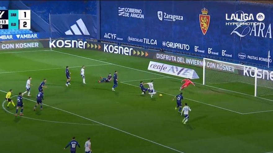 El 2-2 del Zaragoza en el Zaragoza 2-4 Eldense de la jornada 30 de LaLiga Hypermotion