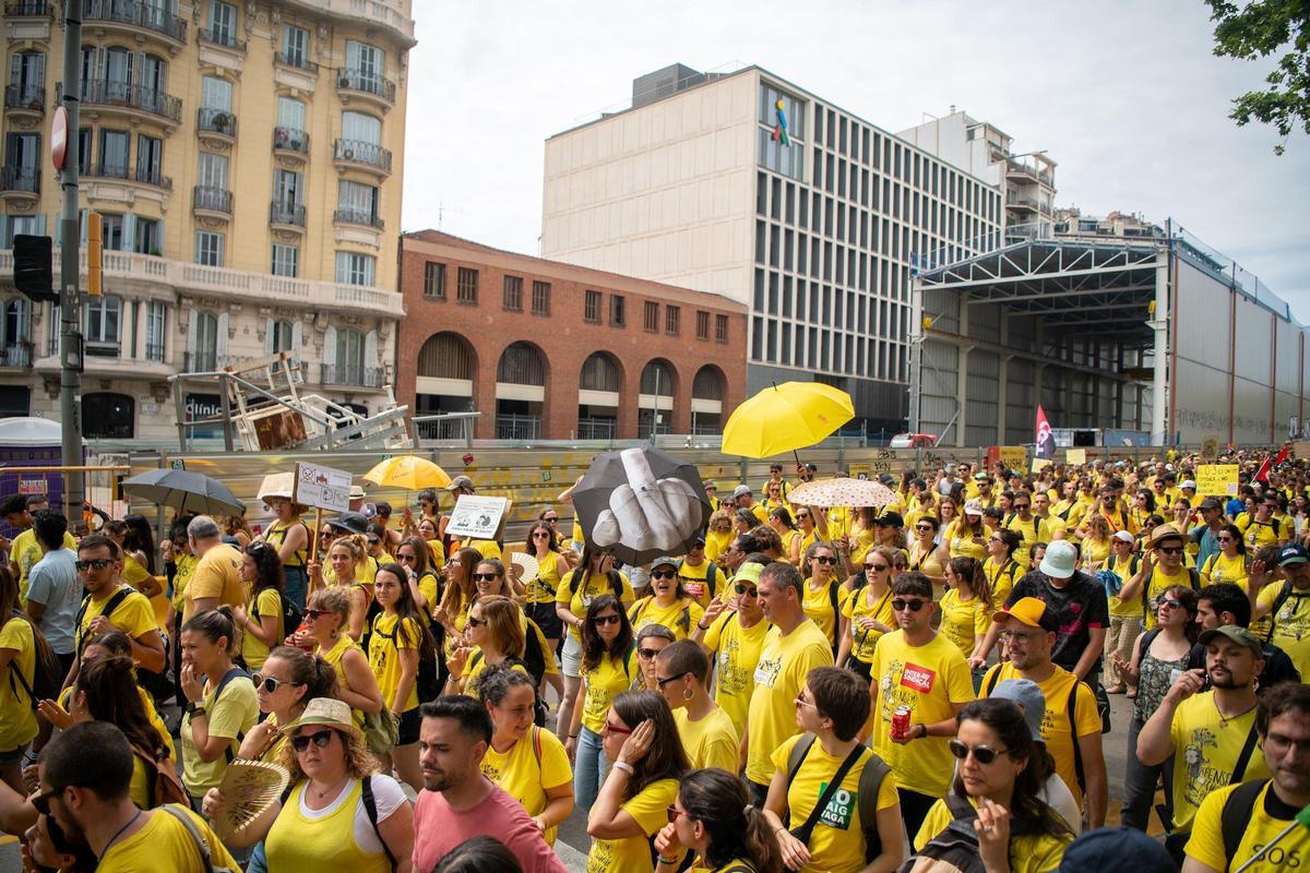 Manifestación de profesores en Barcelona