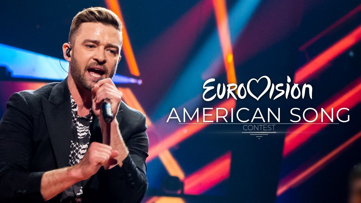 El cantante norteaméricano Justin Timberlake actuando en Eurovisión 2016