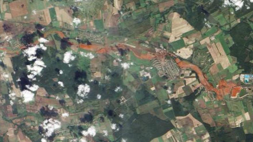 Imagen por satélite de la zona afectada.