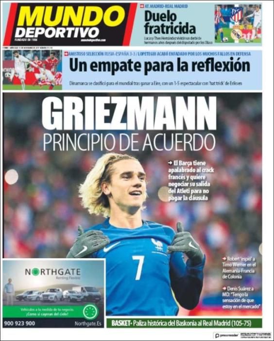 La portadas deportivas del miércoles 15 de noviembre