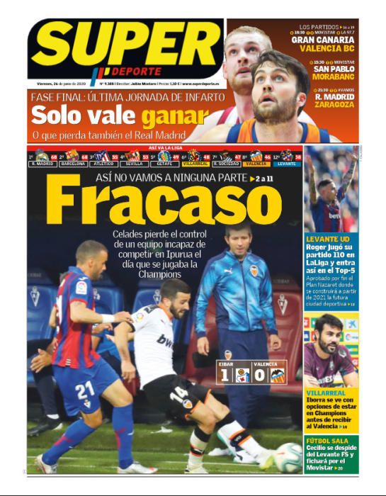 Portada SUPERDEPORTE viernes 26 junio 2020