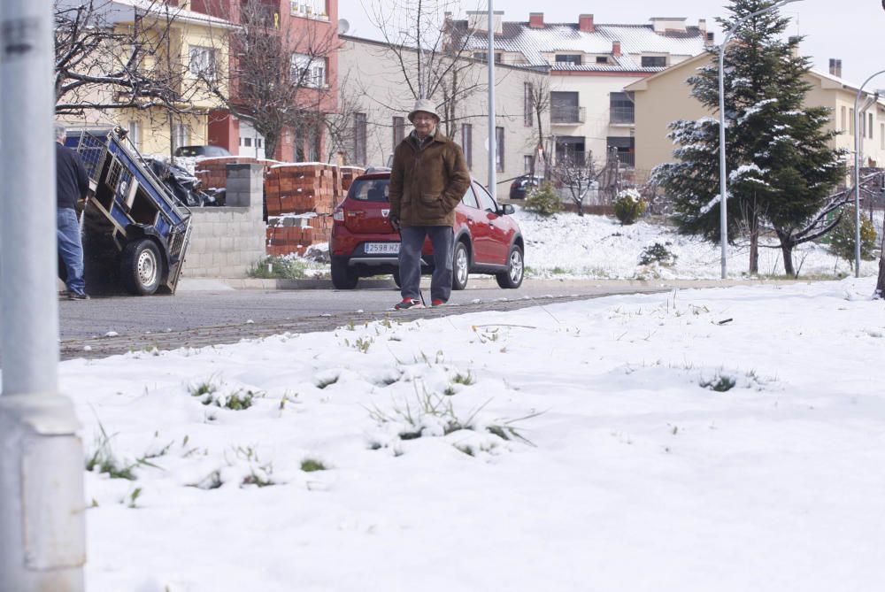 Imatge de la nevada a Sant Hilari Sacalm