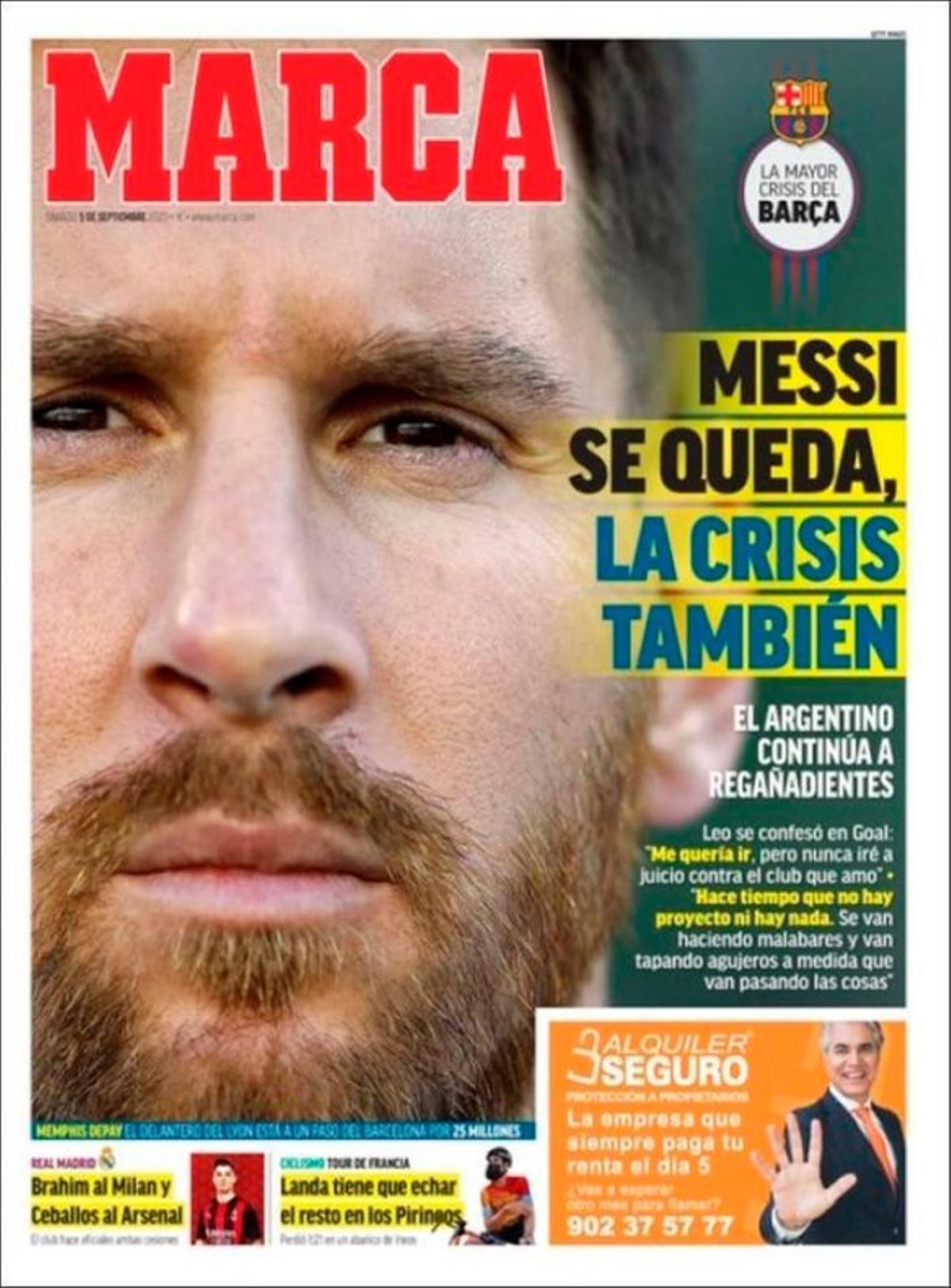 Messi se queda: las portadas de la prensa mundial