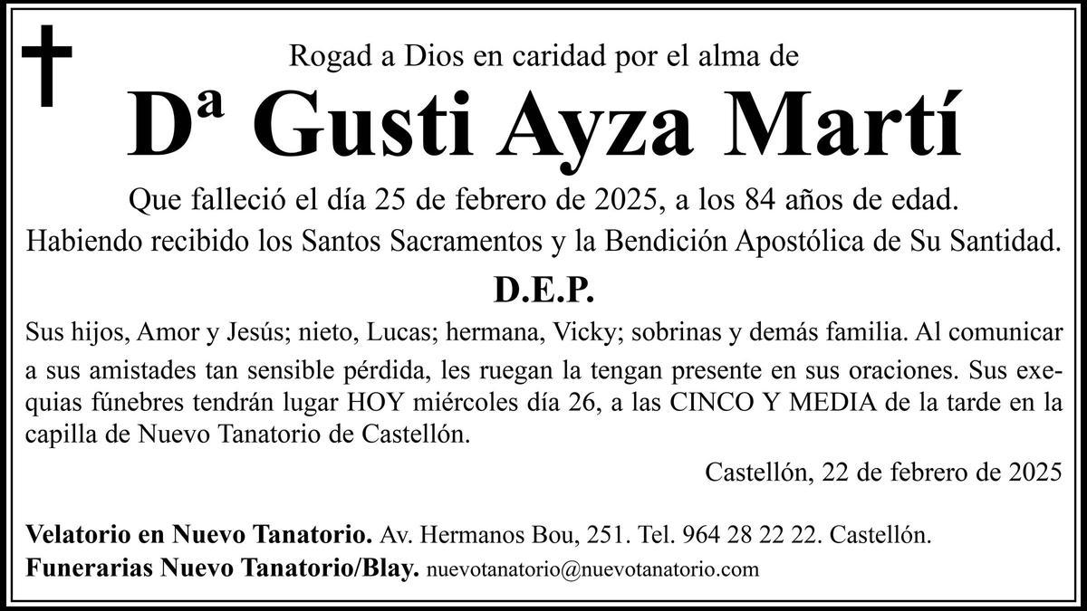 Dª Gusti Ayza Martí