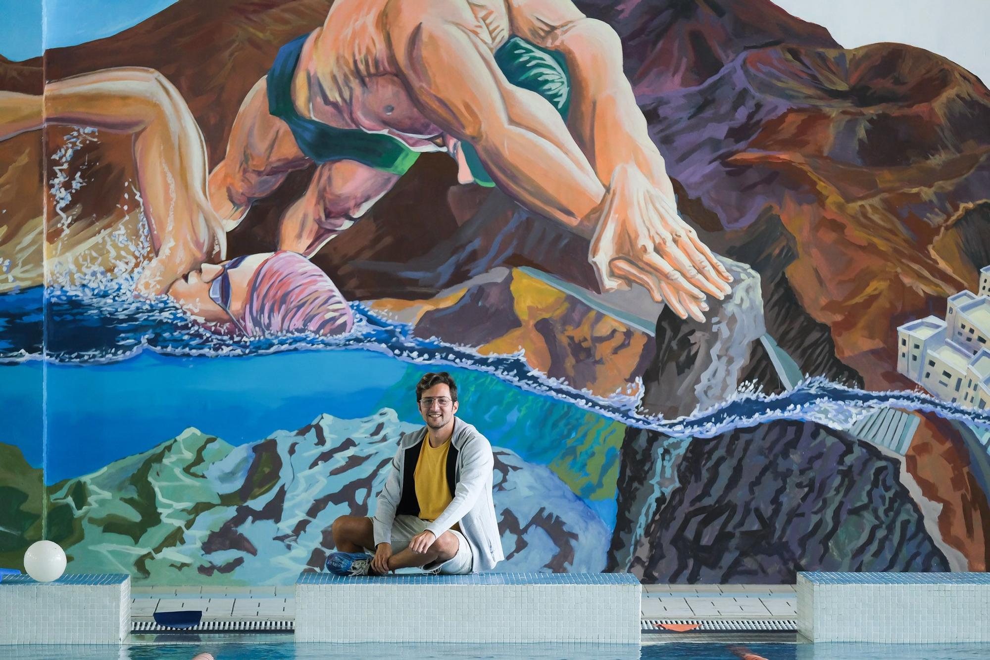 Mural en la piscina de La Isleta