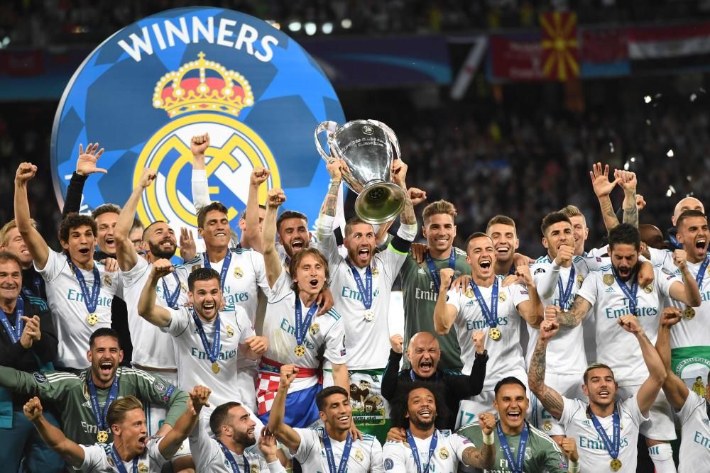 La celebración del Real Madrid tras ganar su decimotercera Copa de Europa en Kiev