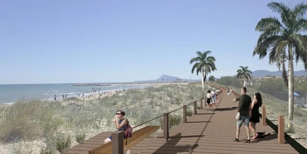 La pasarela sostenible diseñada sobre las dunas de las playas olivenses.