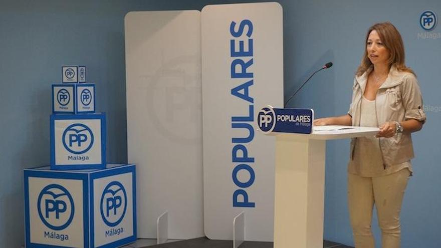 La parlamentaria del PP, Patricia Navarro, ayer, en la sede del PP en Málaga.