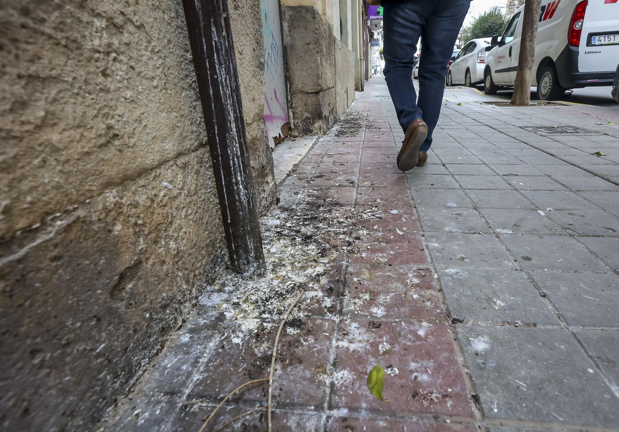 Las palomas y la suciedad toman el barrio de Benalúa