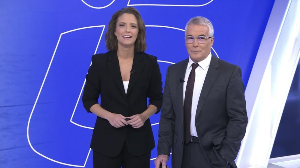 María Casado y David Cantero, en Informativos Telecinco.