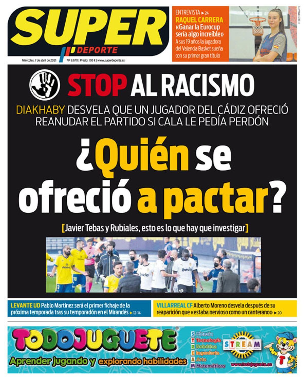 Esta es la portada de SUPER de este miércoles, 7 de abril