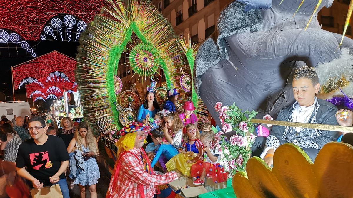 Fotografía dunha pasada edición da Batalla das Flores de Marín.
