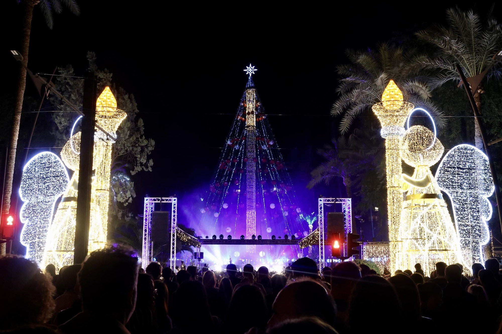 Encendido del Gran Árbol de Navidad de Murcia